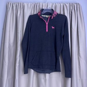 VS pink half zip sweatshirt